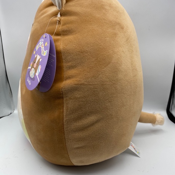 Squishmallow 14” Griella The Brown Cow Rainbow Spot Belly Pink Nose Easter Plush - Picture 3 of 6